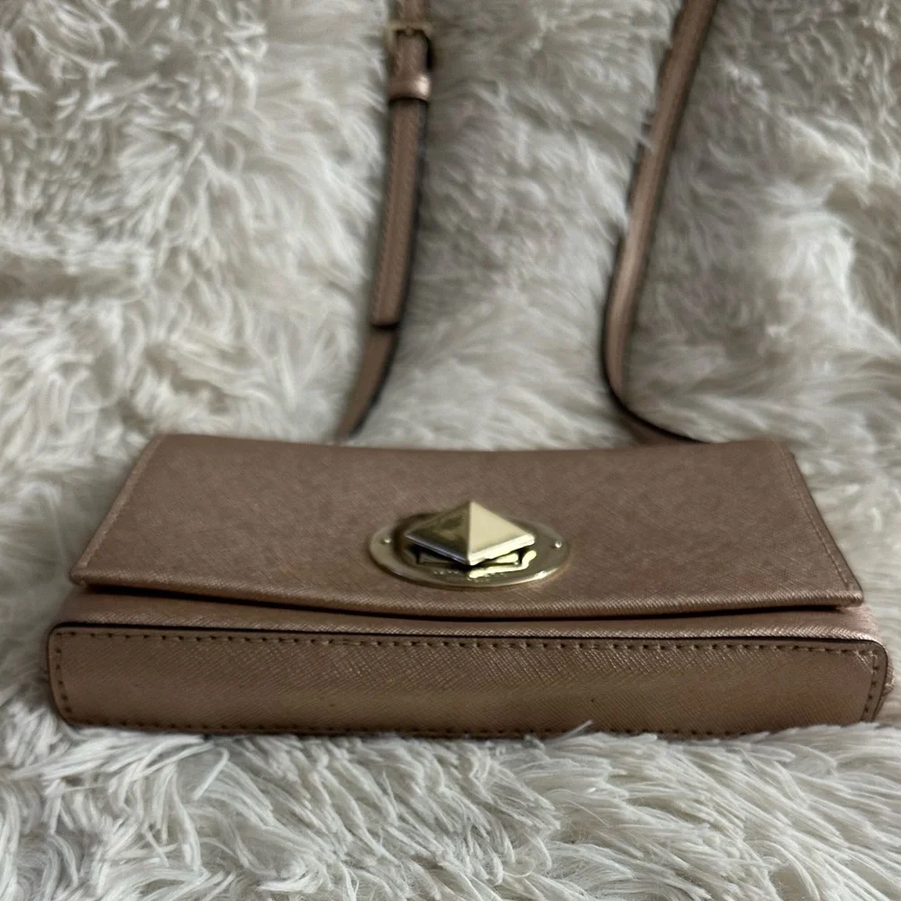 Kate Spade Sally Newbury Lane 100% Leather Crossbody Bag In Rose-gold - NWOT